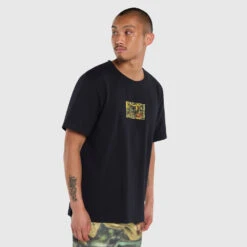 Coney Island Watercolour Short Sleeve Graphic Tee - Black -Glove Supply Shop DWEMT650A DWBLK 04