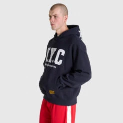 NYC Applique Hoodie - Vintage Navy -Glove Supply Shop DWEMT683A DWNVY 03