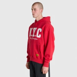 NYC Applique Hoodie - Court Red -Glove Supply Shop DWEMT683A DWRED 03