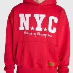 NYC Applique Hoodie - Court Red -Glove Supply Shop DWEMT683A DWRED 07