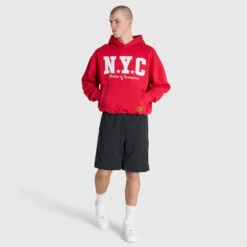 NYC Applique Hoodie - Court Red -Glove Supply Shop DWEMT683A DWRED 10